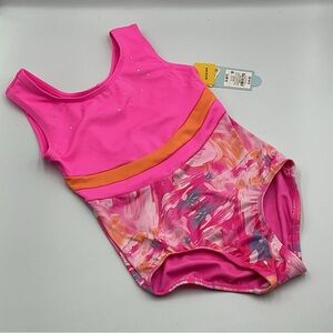 Cat and Jack Girls Dance Gymnastics Leotard Size 6/7 Sm Pink Tank Unitard Cheer
